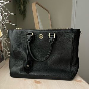 Tory Burch Robinson Pebbled Square Tote